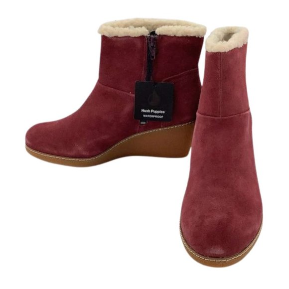 Hush Puppies | Women's Ani Hyde IIV Ankle Boots | Burgundy | Size 8 - Picture 6 of 7